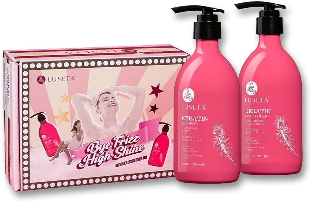 Luseta Keratin Shampoo and Conditioner Set Moisturizing Treatment for Dry Hair Smooth & Repair Da... | Amazon (US)