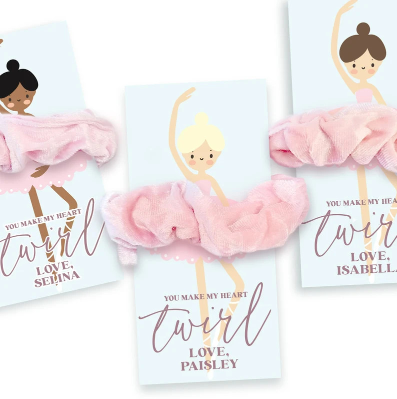 Scrunchie Favor for Valentines Day Affordable Valentine Favors for Girls Ballerina Scrunchie You ... | Etsy (US)