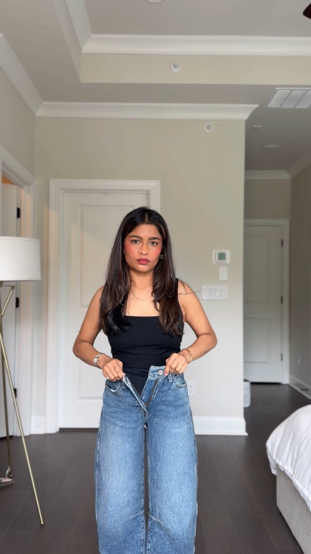 Denim on denim petite mom outfit.

Wearing UK 8 in shirt 
Wearing 25S in barrel jeans 

#LTKgrwm #LTKPetite #LTKootd