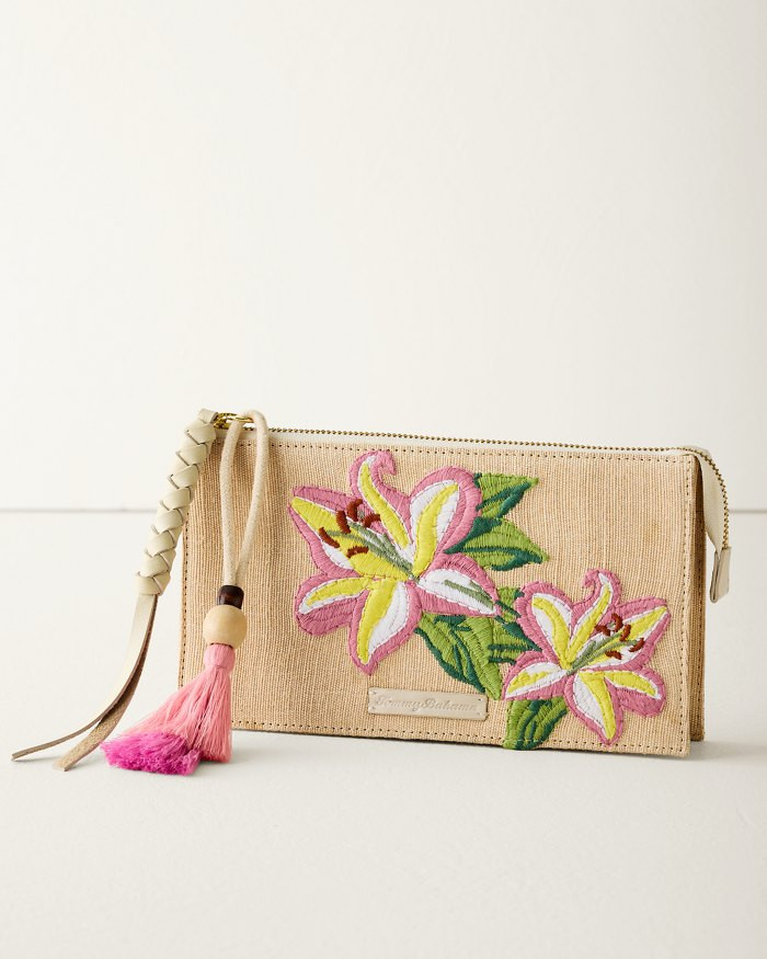 Embroidered Floral Zip-Top Clutch | Tommy Bahama