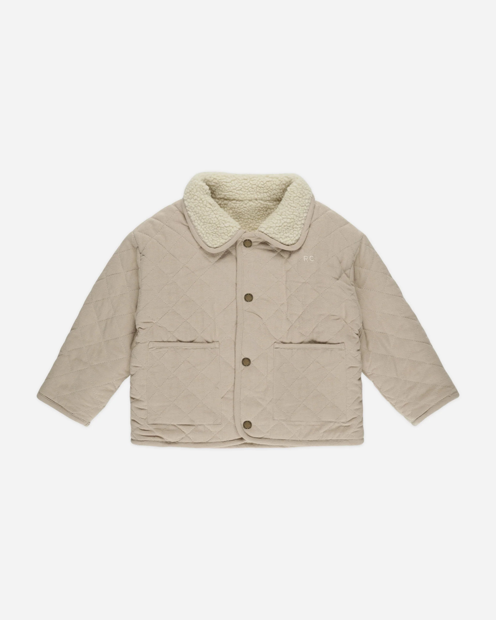 Quilted Winter Coat || Pebble | Rylee + Cru