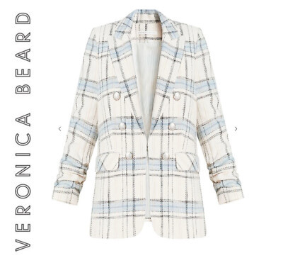 VERONICA BEARD Dickey Jacket Womens sz 6 White Blue Blazer BEACON Plaid NWT | eBay | eBay US