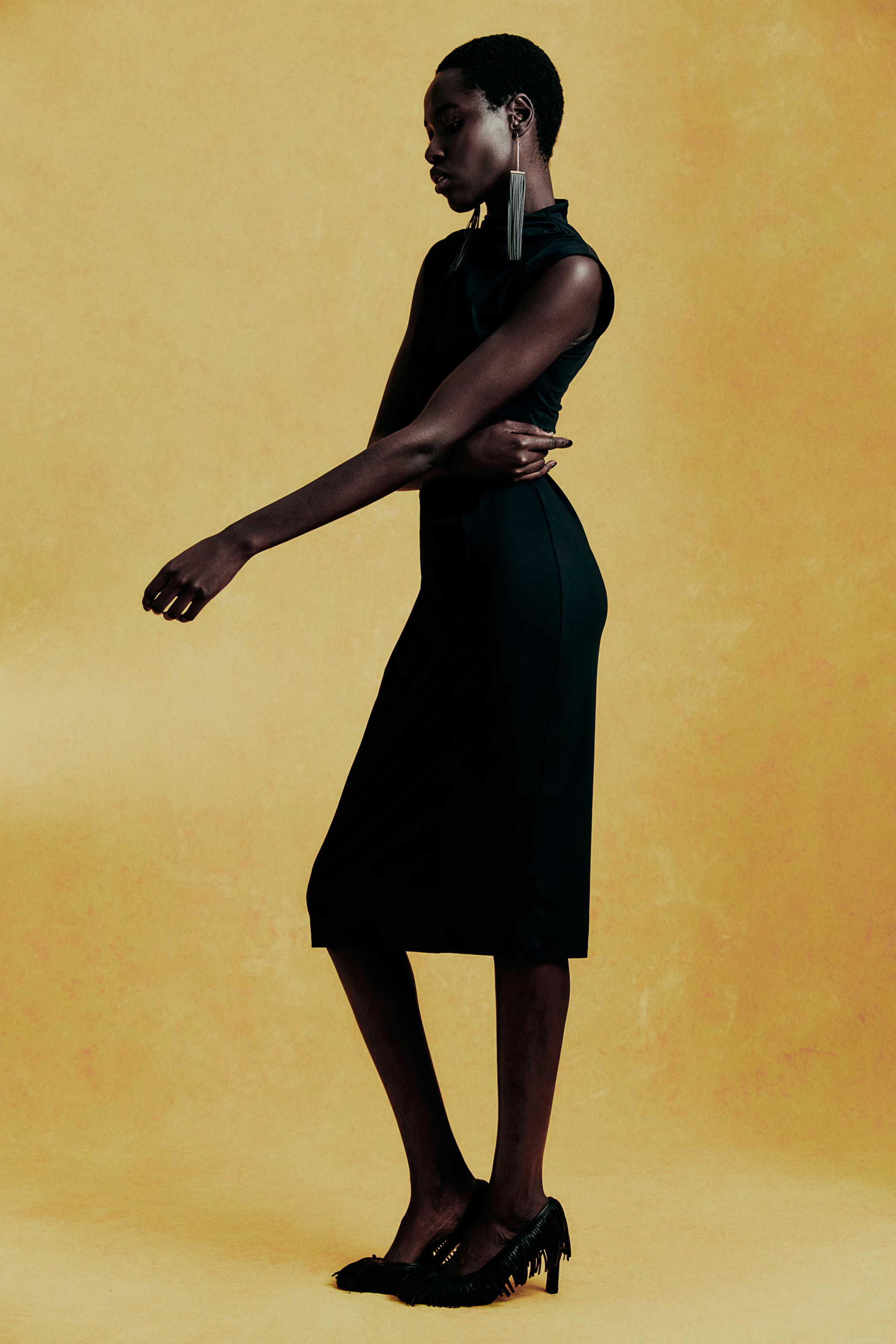 Draped turtleneck dress - Black - Ladies | H&M GB | H&M (UK, MY, IN, SG, PH, TW, HK)