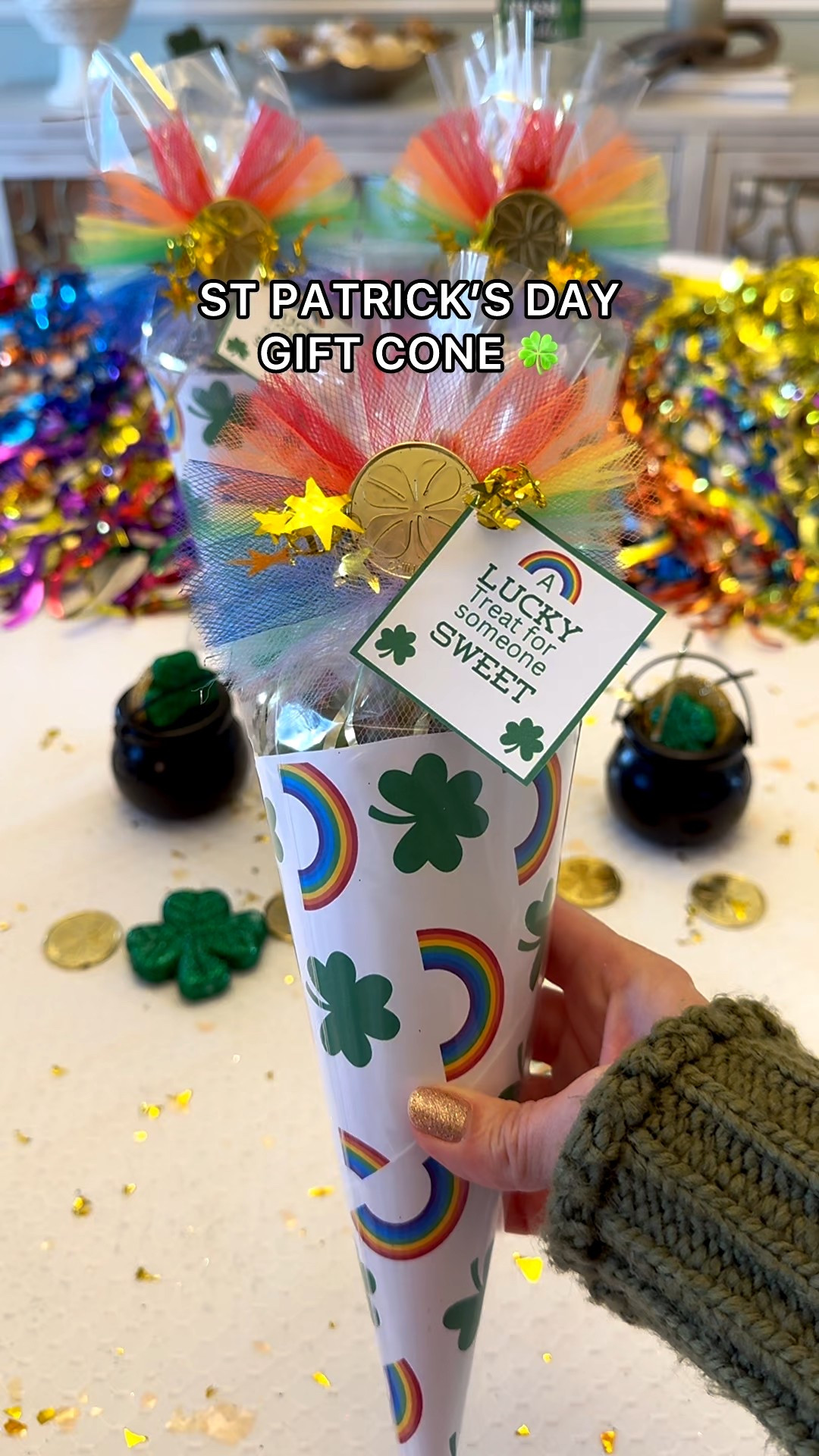 St. Patrick’s Day but make it pizzazzy 🌈🍀
These party cones are the cutest way to celebrate — classroom treats, party favors, neighbor gifts, or a little surprise for someone sweet.
#ltkgift #gifting #diygift #giftidea #stpatricksday #partyfavor 

#LTKKids #LTKSeasonal