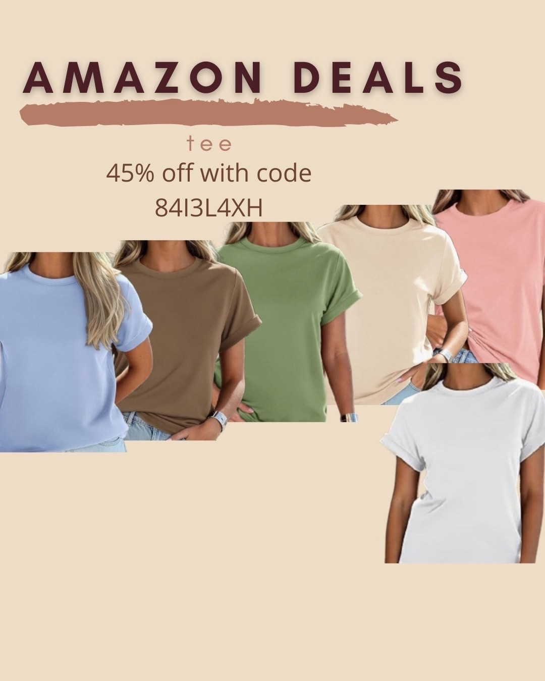 $10 ends 4/8

Amazon fashion
Amazon deals
Roll sleeve top
Basic tee

#LTKSaleAlert