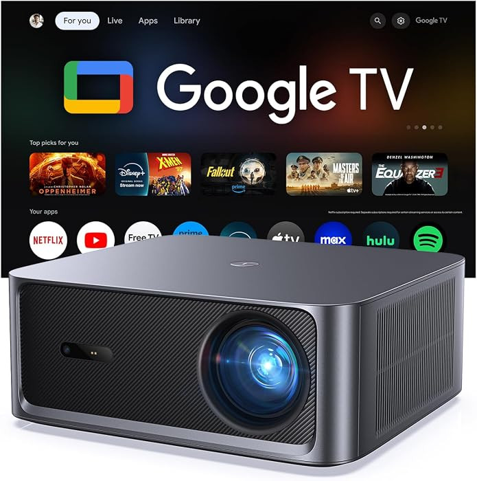 HAPPRUN 3000 ANSI Lumens Outdoor Projector with Official Google TV     4K Supported, Dolby Audio,... | Amazon (US)