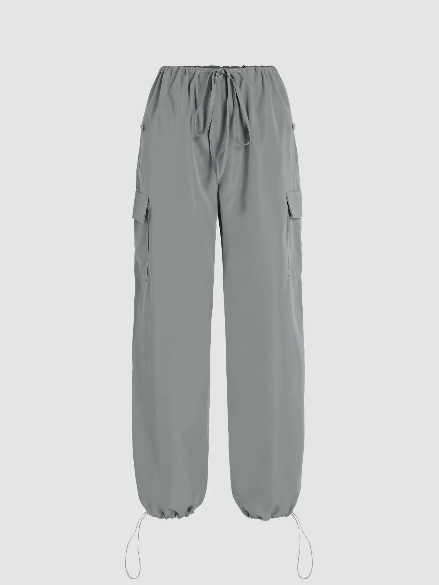 Slim Version Solid Low-Rise Parachute Cargo Pants | Cider