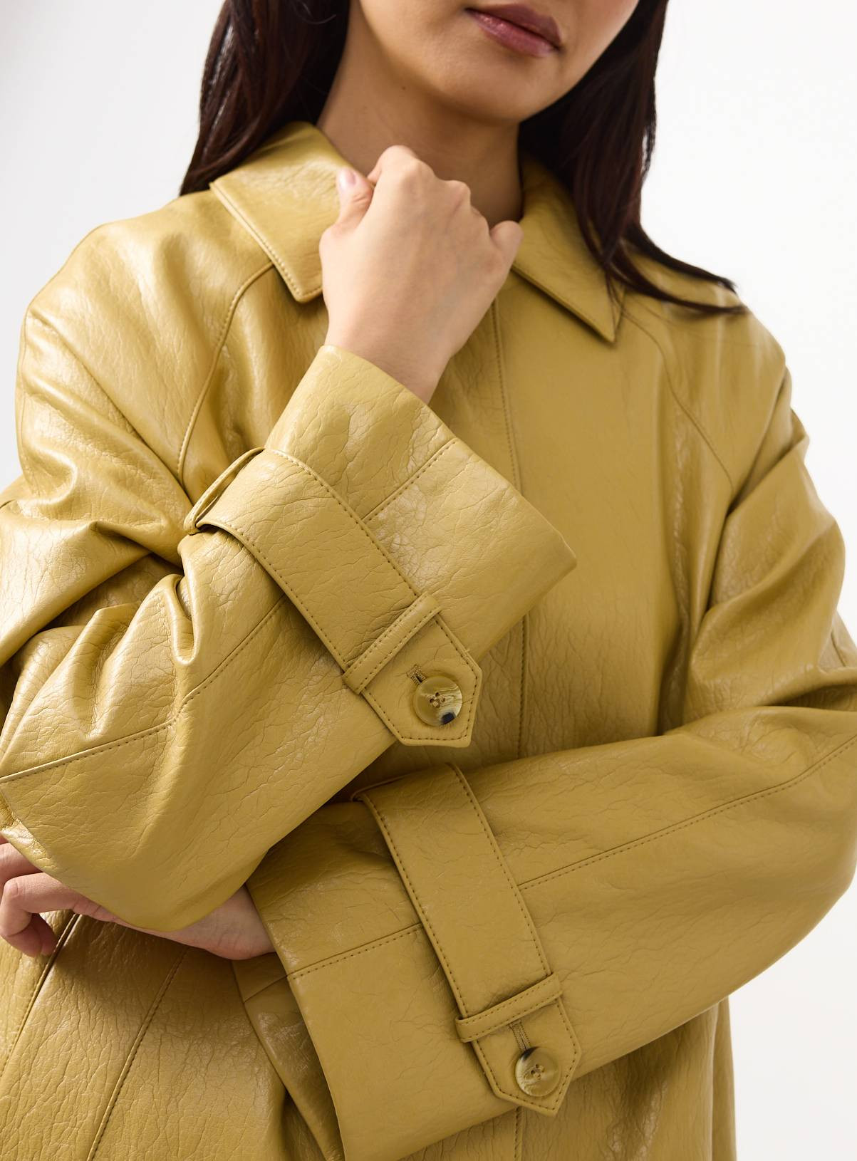 Buy Ochre Textured PU Car Coat XS | Coats | Tu | Tu Clothing