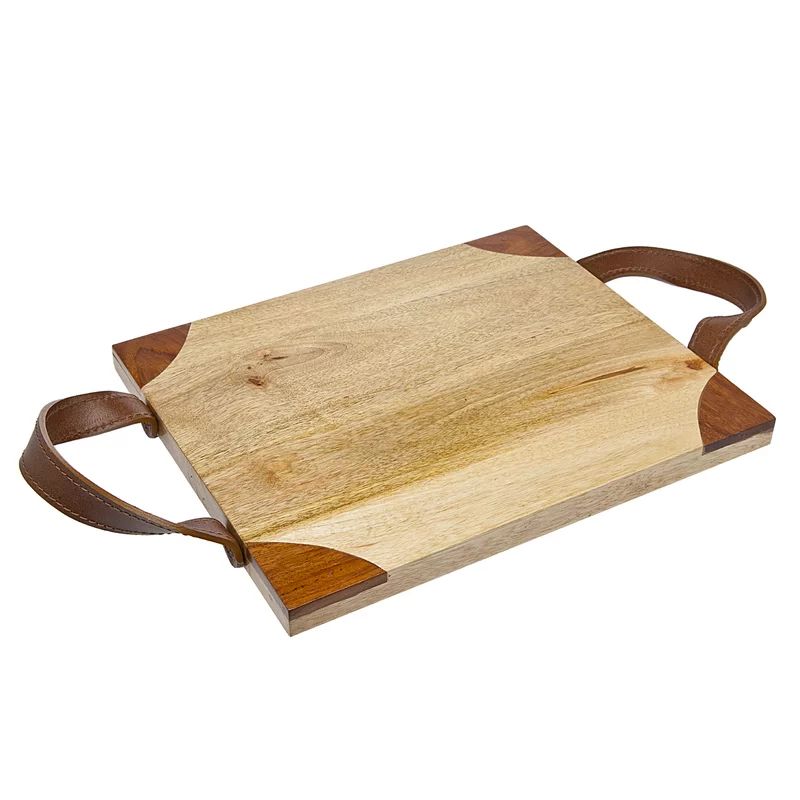 Wood Cutting Board with Leather Handle | Wayfair North America