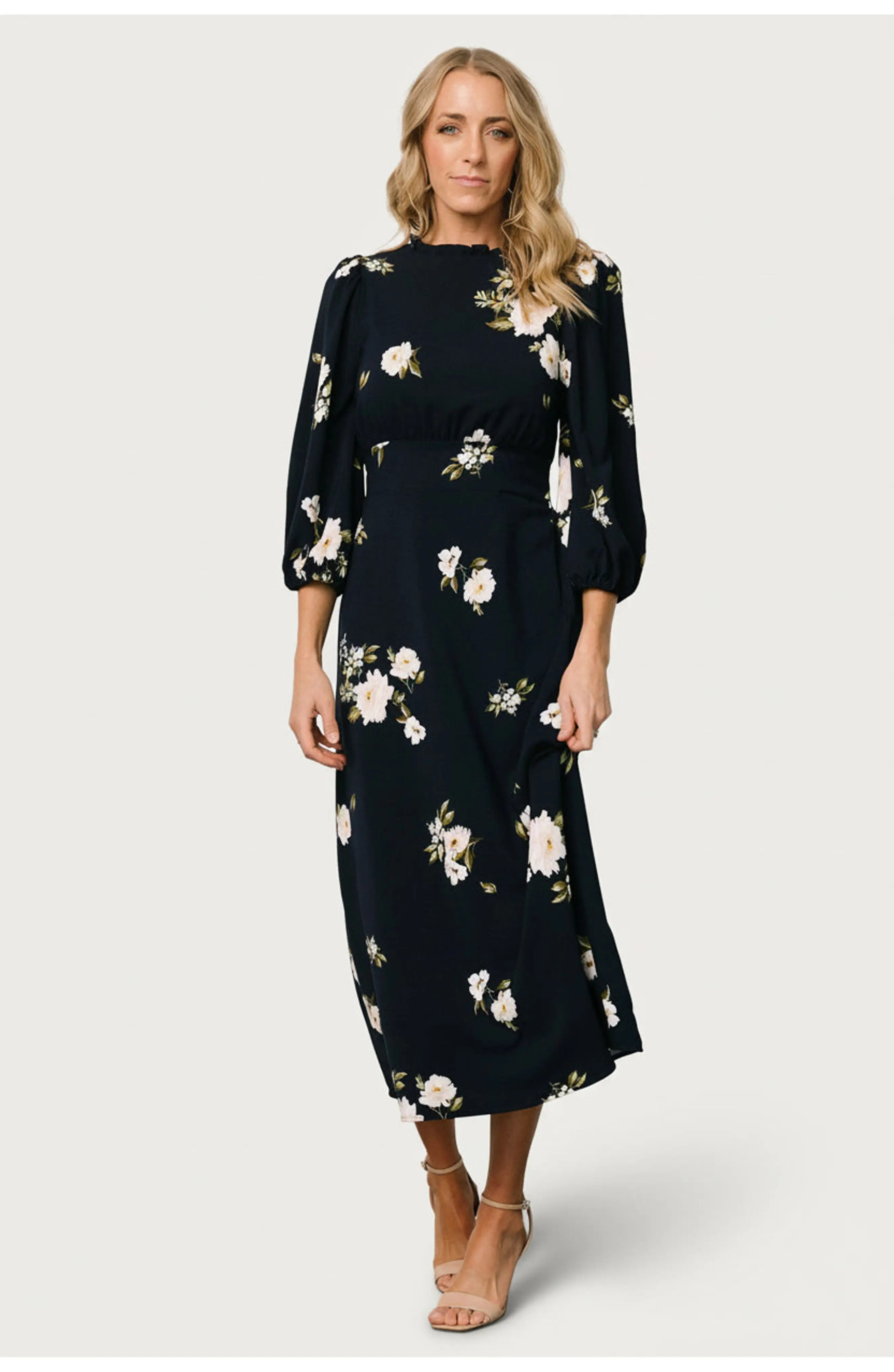 Baltic Born Karalie Maxi Dress in Navy Floral at Nordstrom, Size X-Small | Nordstrom