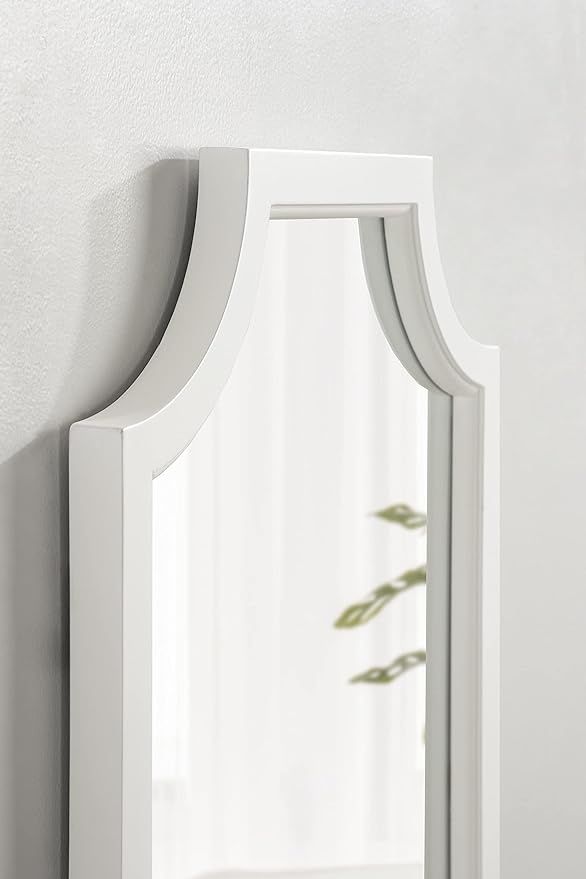 Kate and Laurel Hogan Modern Scallop Wall Mirror, 18 x 24, White, Decorative Glam Wall Decor | Amazon (US)