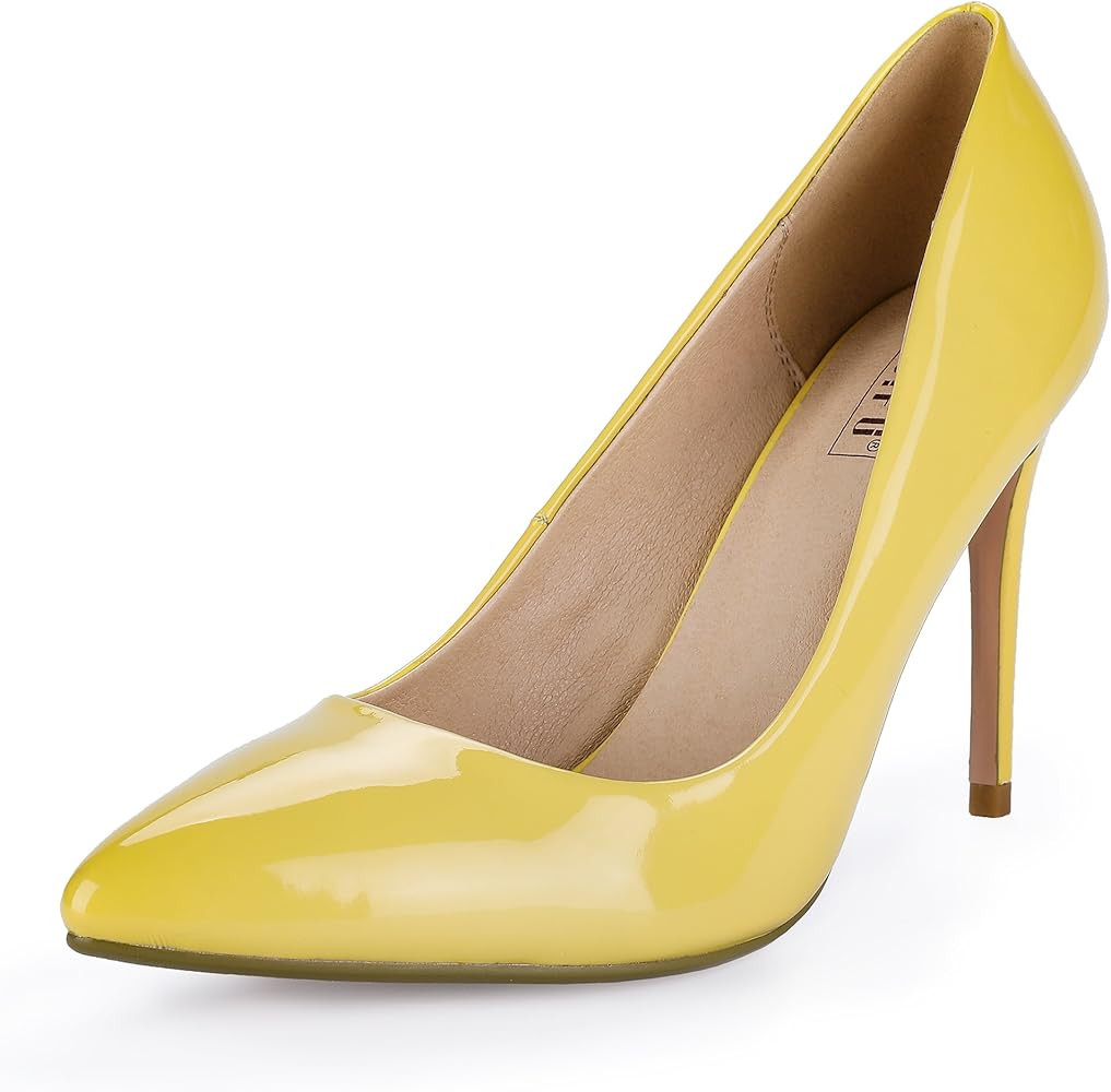 IDIFU Women's IN4 Classic Pointed Toe High Heels Pumps Wedding Dress Office Shoes | Amazon (US)