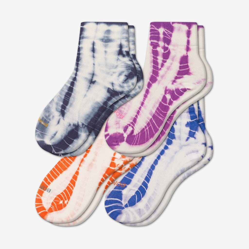 Women's Lightweight Tie Dye Quarter Sock 4-Pack | Bombas