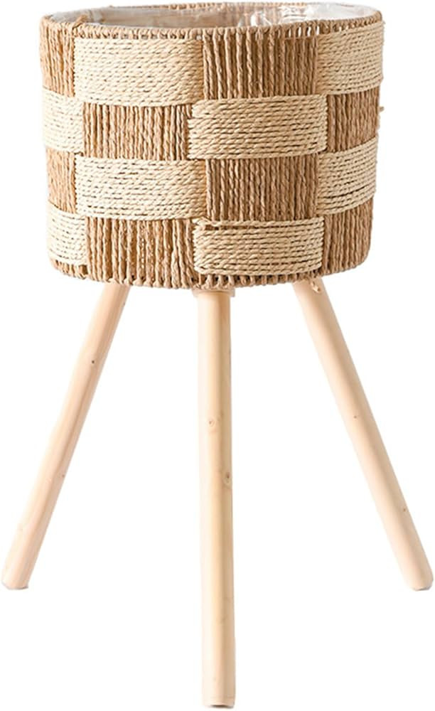 Plant Rack, Rattan Indoor Plant Stand Handwoven Flowerpots Stool with Legs Floor Planter Basket R... | Amazon (US)
