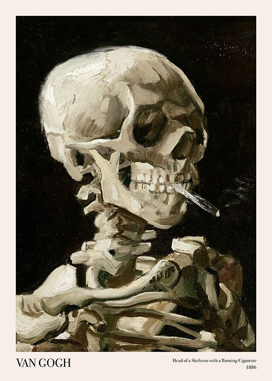 Van Gogh - Head of a Skeleton With a Burning Cigarette Poster | Desenio
