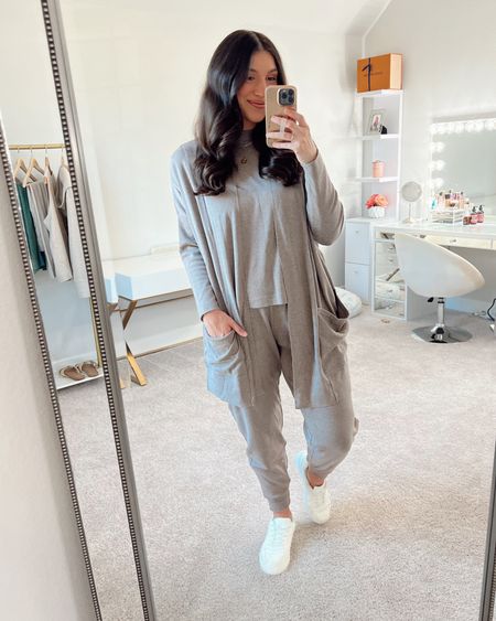 Ton on ton outfits are my new favorite! This set is from the brand Pact and is part of their Airplane collection! Everything is so insanely soft and ULTRA soft!🙌🏼🙌🏼

Wearing an XL/XXL in the cardigan, wearing a L in the tank, and wearing an XL in the joggers

Travel style, mom outfit, travel fashion, luxury loungewear, athleisure, comfortable outfit

#LTKmidsize #LTKplussize #LTKtravel