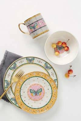 The Bistro Tile Stoneware Dinner Plate: Garden Edition | Anthropologie (US)