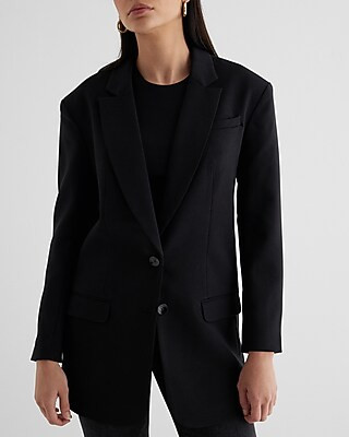 Twill Oversized Boyfriend Blazer | Express