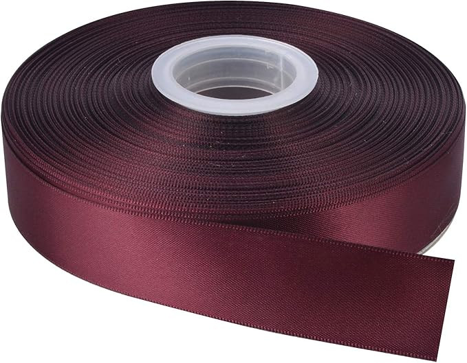Joenribbon 1 Inch Wide Double Face Satin Ribbon-50 Yards (277 Burgundy) | Amazon (CA)