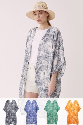 ScarvesMe Women's Casual Abstract Pattern Tie Dye Kimono Cover Up | eBay AU