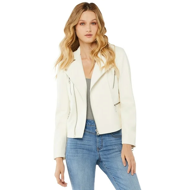 Scoop Women's Faux Leather Moto Jacket | Walmart (US)