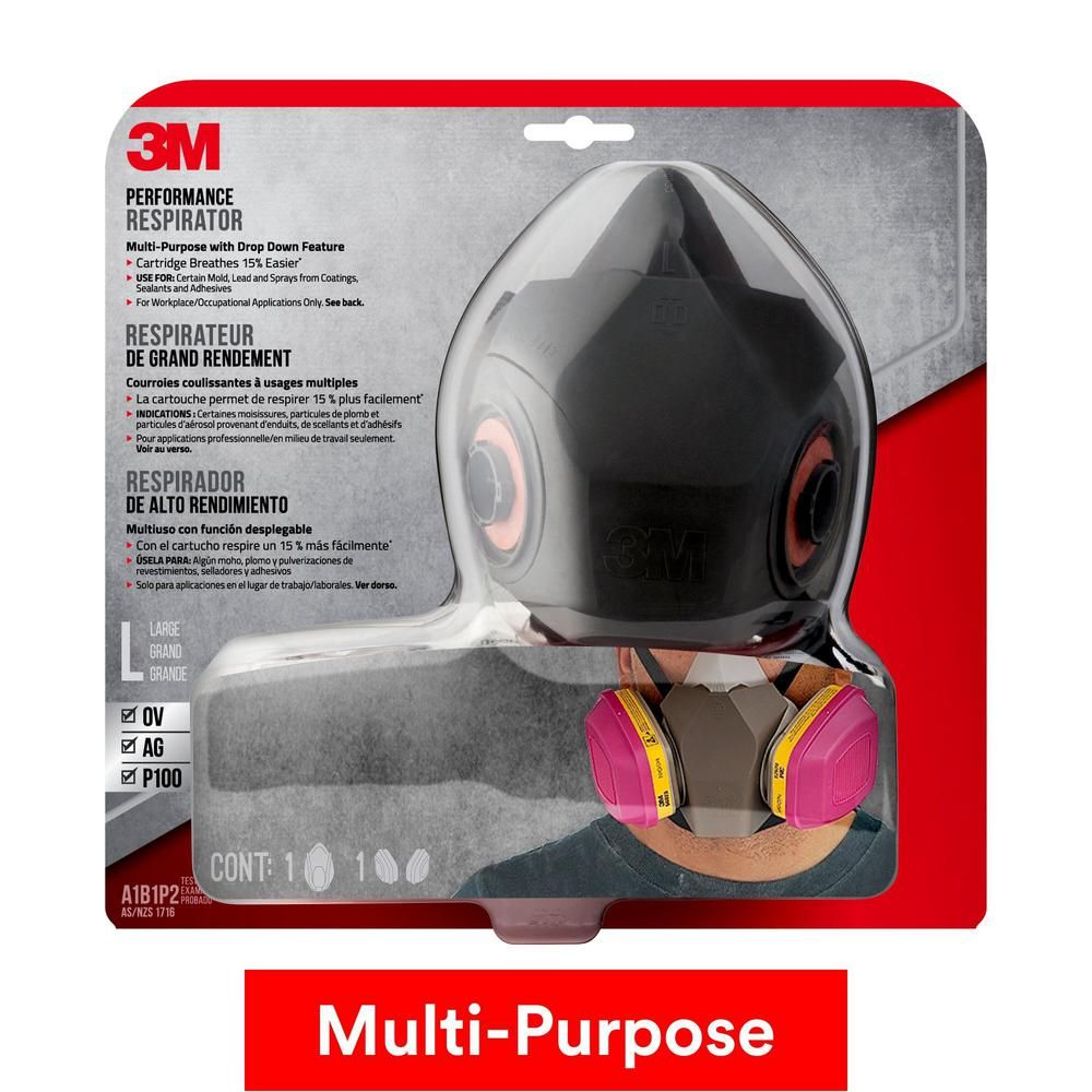 Professional Multi-Purpose Respirator Black Drop Down | The Home Depot