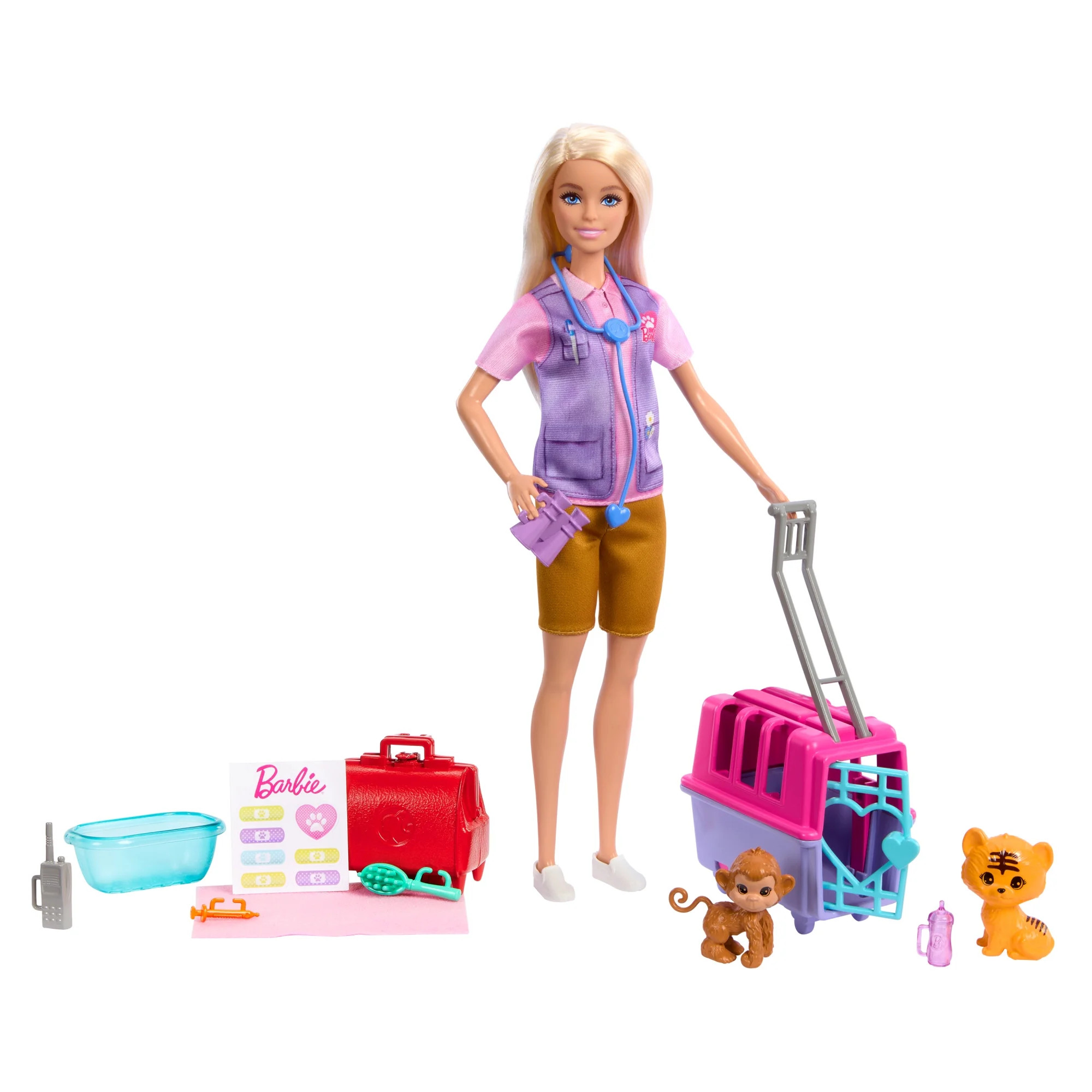 Barbie Careers Animal Rescue & Recovery Playset with Blonde Doll, 2 Animal Figures & Accessories | Walmart (US)
