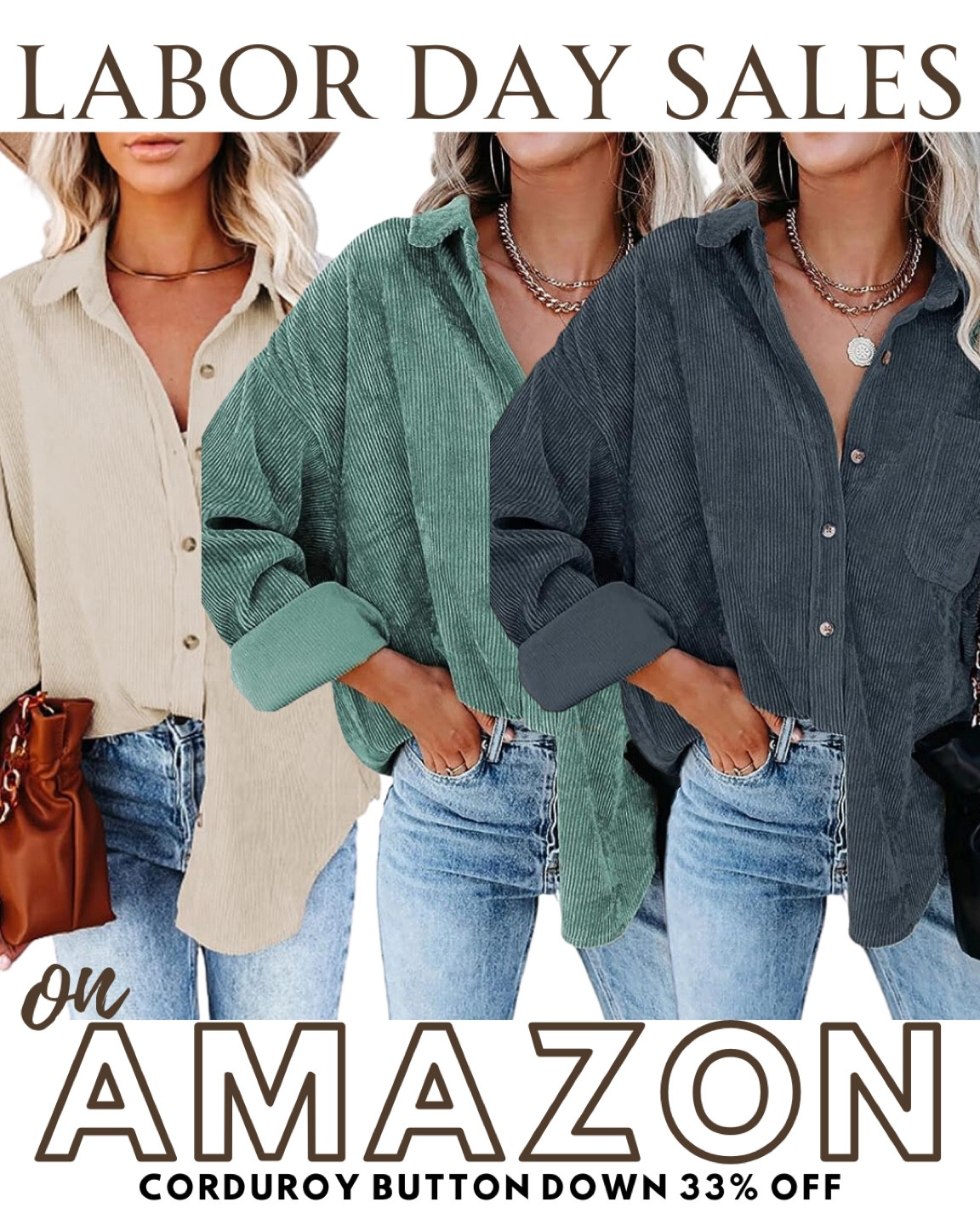LABOR DAY SALES START NOW | Amazon Corduroy button down | the perfect fall essential for a capsule wardrobe! 

#LTKsalealert #LTKunder50 #LTKstyletip