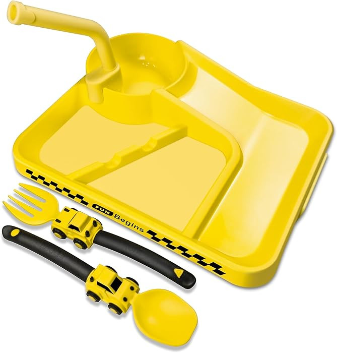 Construction Toddler Plates - Early Christmas Gift Ideas for Grandkids - Toddler Birthday Gift - ... | Amazon (US)