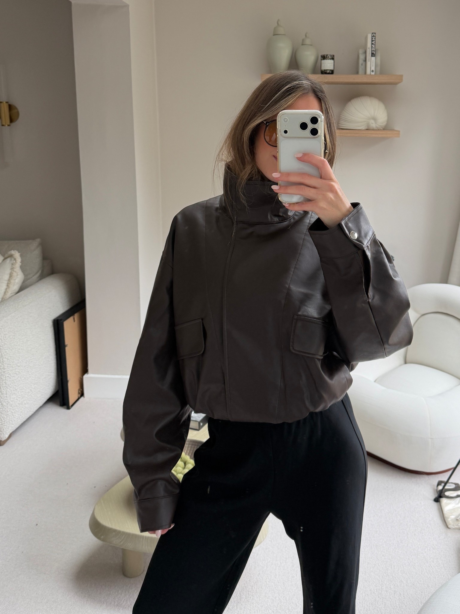 Obsessed with this funnel neck cropped leather jacket!! Wearing a M. ASOS 

#LTKwinter #LTKspring #LTKuk