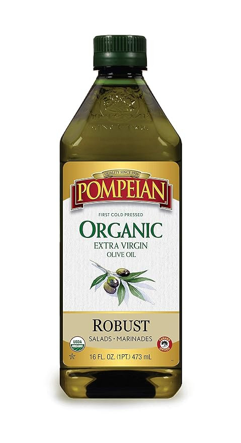 Pompeian USDA Organic Robust Extra Virgin Olive Oil, First Cold Pressed, Full-Bodied Flavor, Perf... | Amazon (US)