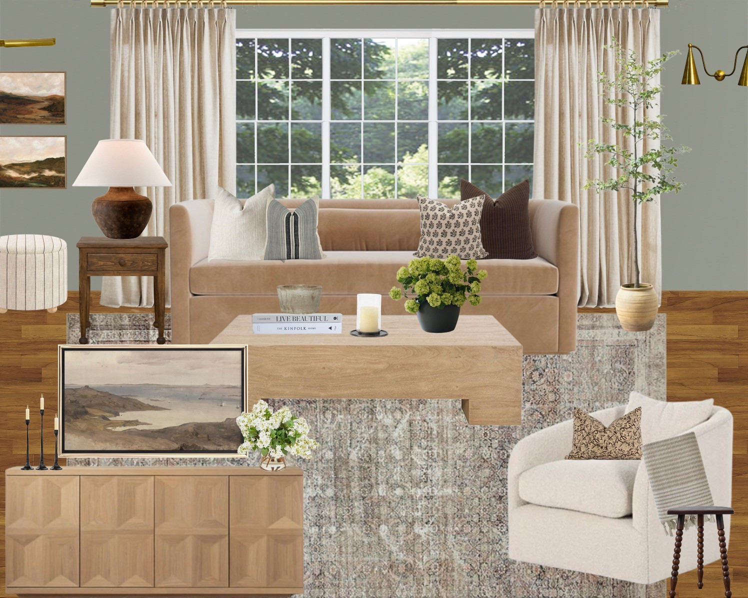 Living room moodboard inspo!!

Living room, furniture, home decor, loloi rug, affordable, coffee table, solid wood, storage, throw pillows, table lamps, curtains
