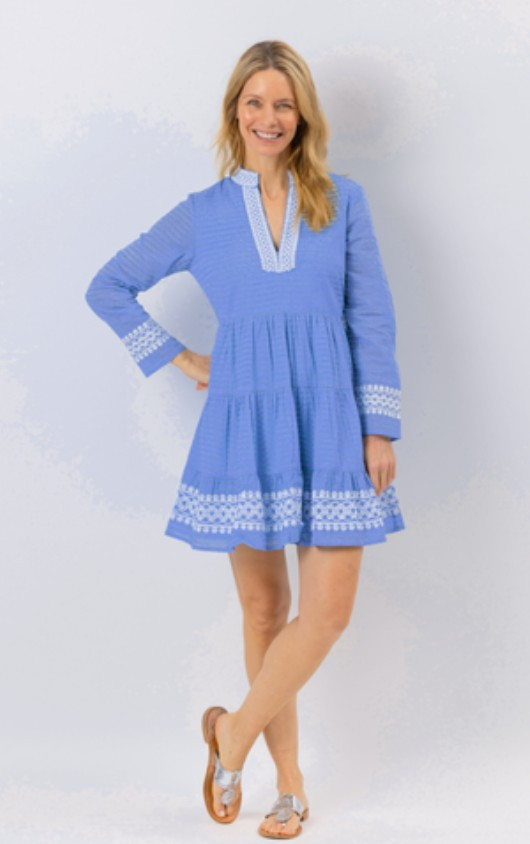 Hydrangea Long Sleeve Tunic Dress | Sail to Sable