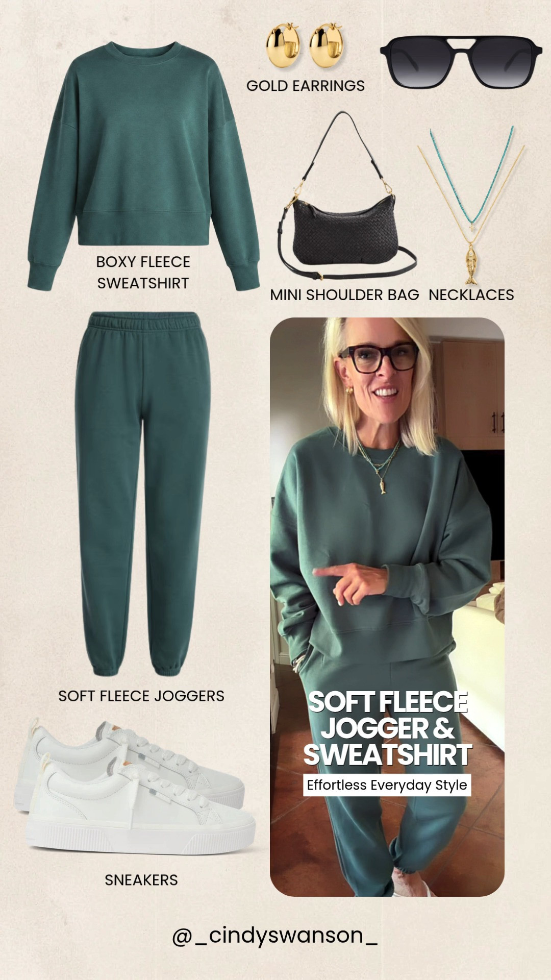 This soft fleece sweatshirt and jogger set is the definition of effortless everyday style. Cozy, polished, and easy to dress up with gold jewelry and a shoulder bag or keep casual with sneakers.

💡 LTK MADE EASY
❤️ Heart = Support my posts!
🔖 Save = Get sale & restock alerts
📋 Lists = Keep favorites organized
📲 Share = Send lists and products to a friend. Hello, Christmas List!
💬 Comment = Ask me anything about what I'm wearing. :-)  

 #LTKootd #LTKOver40 #LTKSaleAlert