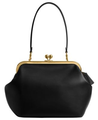 COACH Kisslock Medium Leather Frame Bag 27 - Macy's | Macy's
