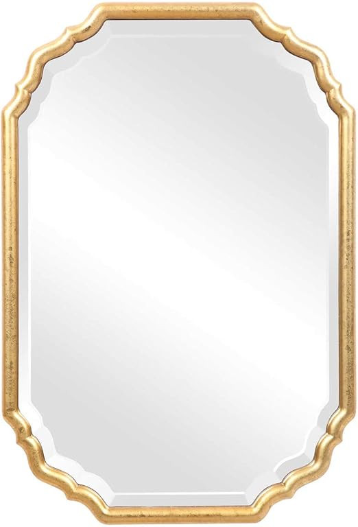 Spinner Moss + Fig Dorado Metallic Gold Leaf Mirror | Oval Wall Mirror Finished in Metallic Gold ... | Amazon (US)