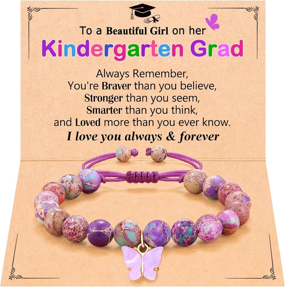 Natural Stone Beautiful Butterfly Bracelet, Preschool Kindergarten 5th 8th Graduation Back to Sch... | Amazon (US)