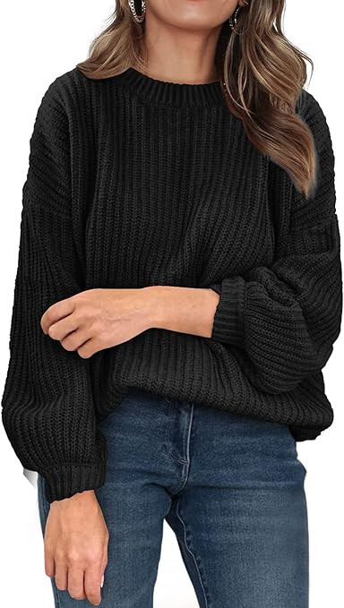 PRETTYGARDEN Women's Fashion Sweater Long Sleeve Casual Ribbed Knit Winter Clothes Pullover Sweat... | Amazon (US)