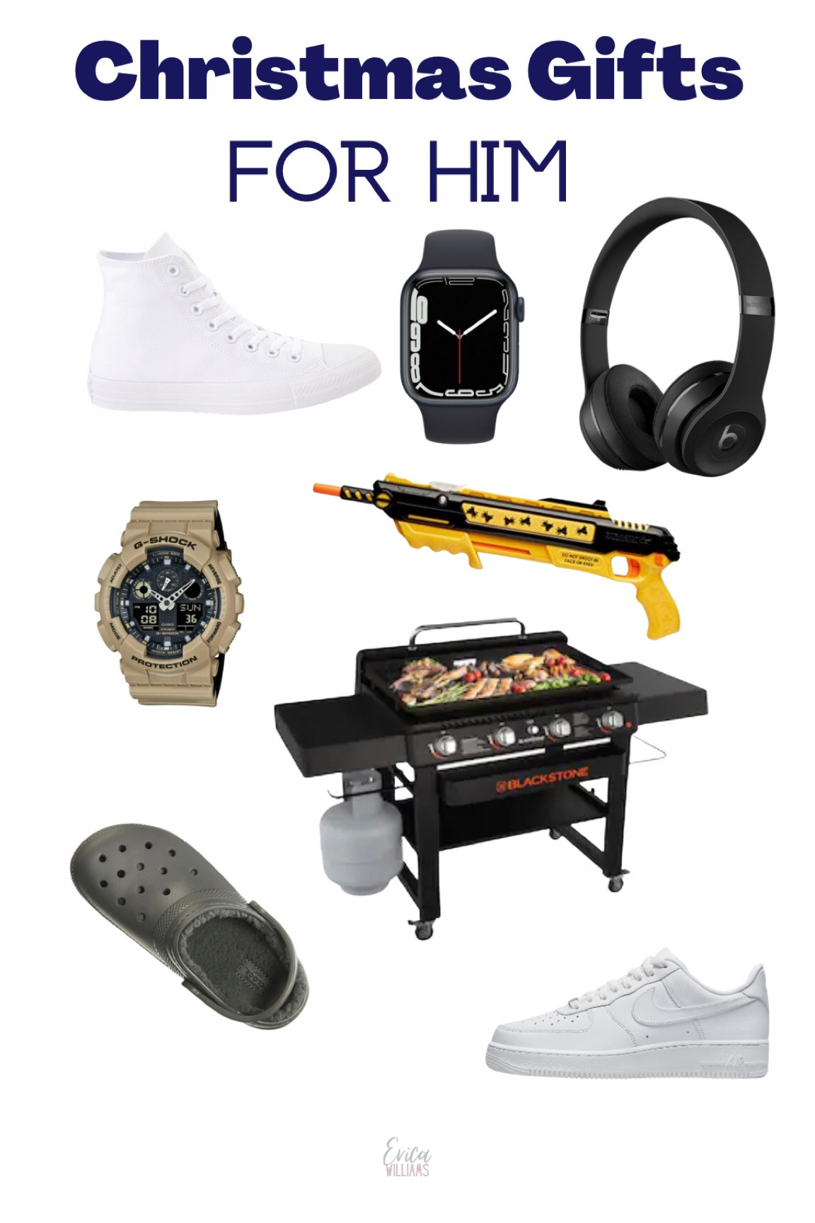 Christmas for Him. Christmas gifts for men. Beats by Dre. Beats Solo 3. Bug Salt Gun. Converse shoes. Nike Air Force Ones. G Shock Watch. Fuzzy Crocs. Blackstone Grill. Apple Watch#LTKGiftGuide #LTKHoliday

#LTKmens
