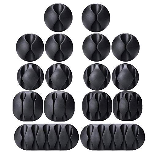 OHill Cable Clips,16 Pack Black Adhesive Cord Holders, Ideal Cable Cords Management for Organizing C | Amazon (US)
