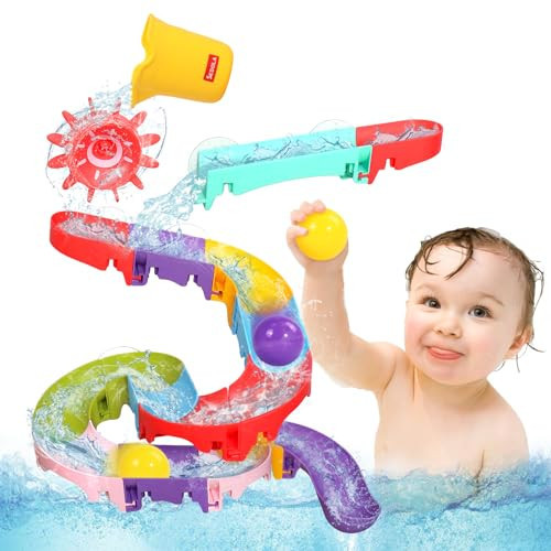 Fajiabao Toddler Bath Toys for Kids Ages 1-3 3-5 Bathtub Toys DIY Slippery Slide Track Fun Baby Shower Toys Birthday Gifts for Boys Girls Bath Time 1 2 3 4 5 6 | Amazon (US)