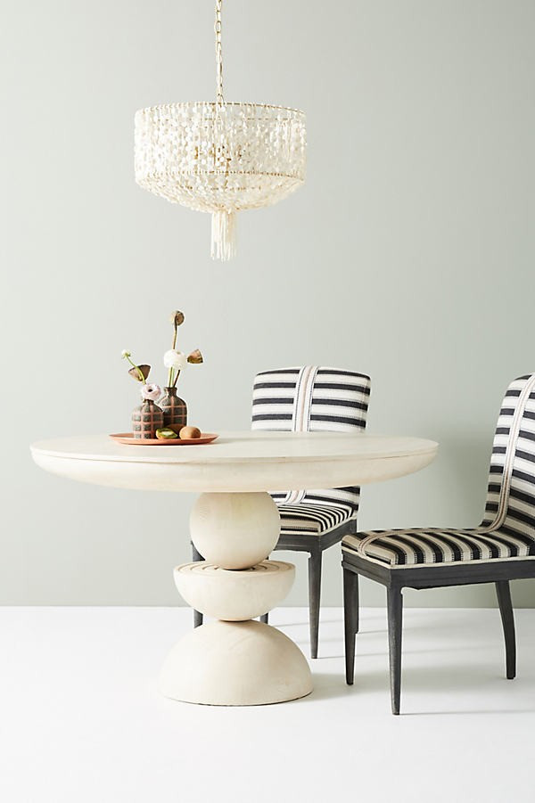 Sonali Round 48" Pedestal Wood Dining Table | Anthropologie (US)