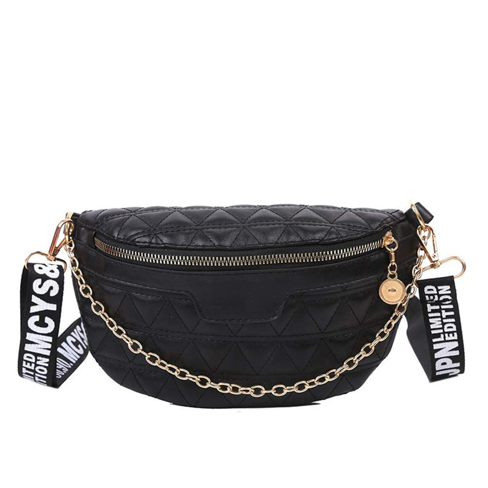 Women Quilted Leather Waist Bags Fashion Belt Bag Chest Bag Fanny Pack Crossbody Shoulder Bag Pur... | Amazon (CA)