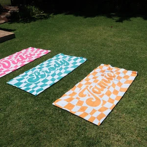 Personalized Retro Checker Beach Towel: Custom Name Gift | Etsy (Global)