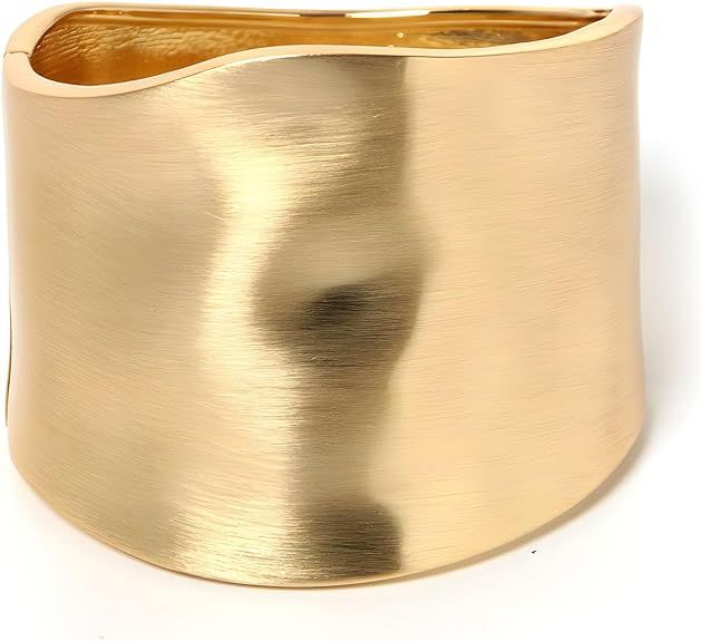 YBMYCM Wide Cuff Chunky Gold Bracelets for Women Open Cuff Bangles Adjustable Wrist Cuff Bracelet... | Amazon (US)