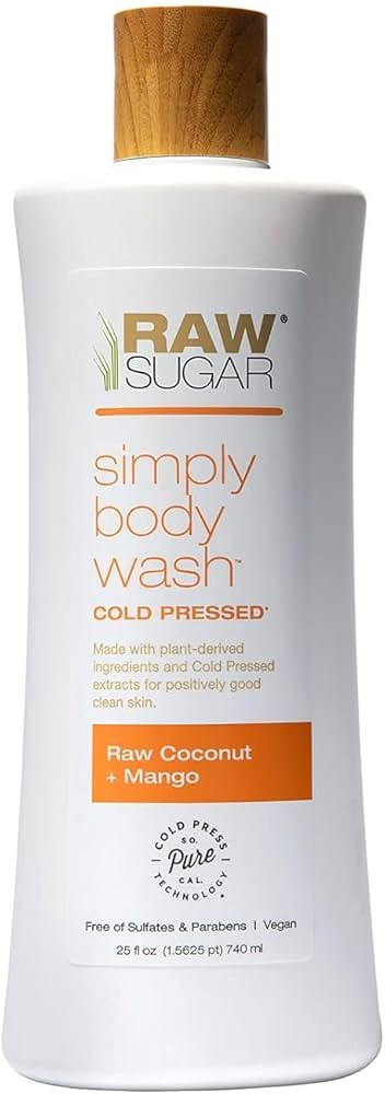RAW SUGAR Simply Body Wash, (25 Fl Oz, Pack of 1) Bath Soap, Formulated without Sulfates & Parabens (Raw Coconut + Mango) | Amazon (US)