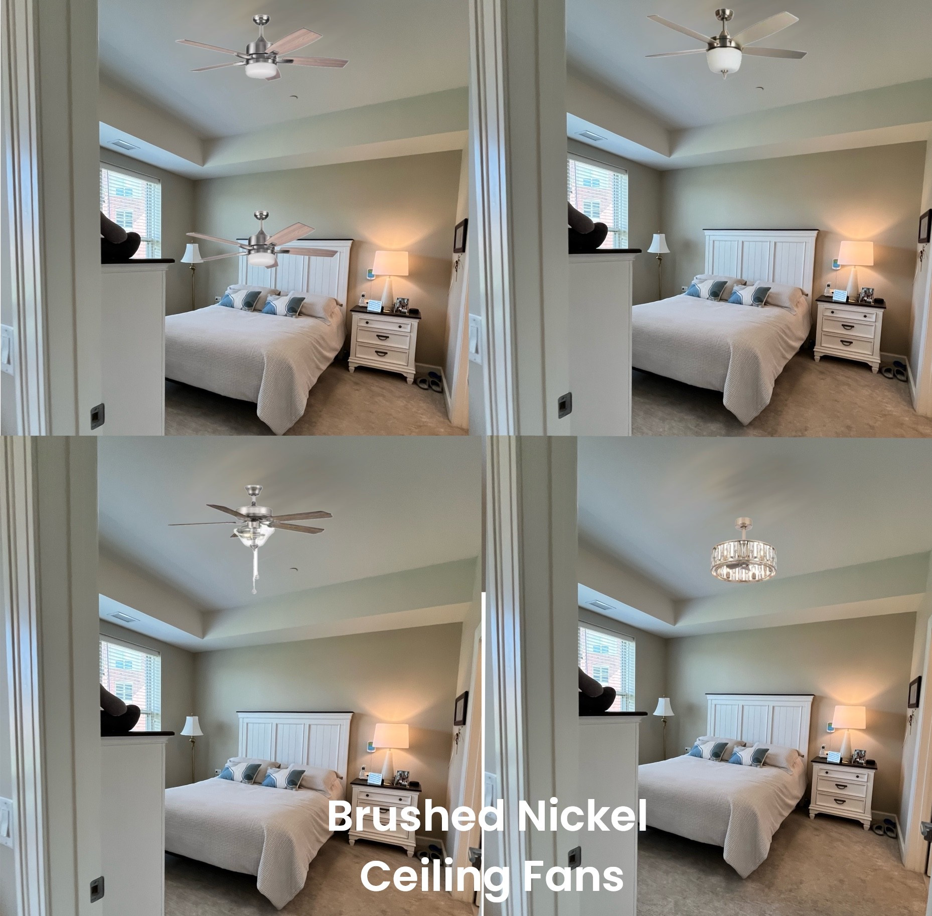 Brushed Nickel Ceiling Fan choices 

#LTKHome #LTKSeasonal