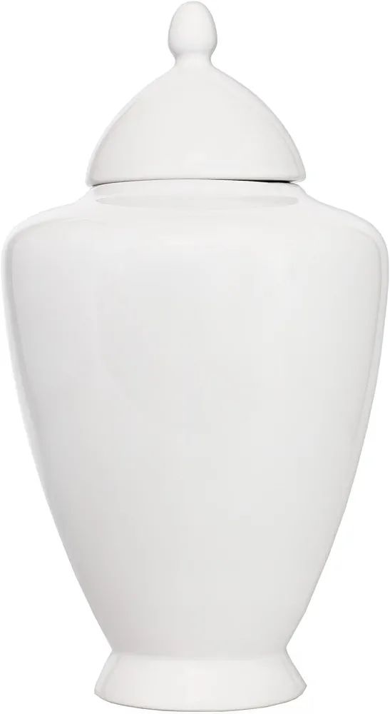 Amazon.com: AuldHome White Ceramic Ginger Jar, Decorative Home Decor Vase with Lid : Home & Kitch... | Amazon (US)