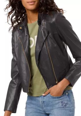 Michael Michael Kors Women's Leather Moto - - | Belk