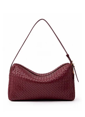 Trousse Large Woven Leather Burgundy | Elleme